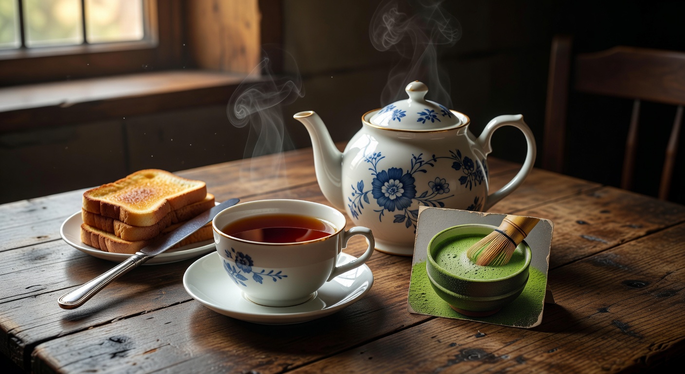 English breakfast tea in a traditional setting