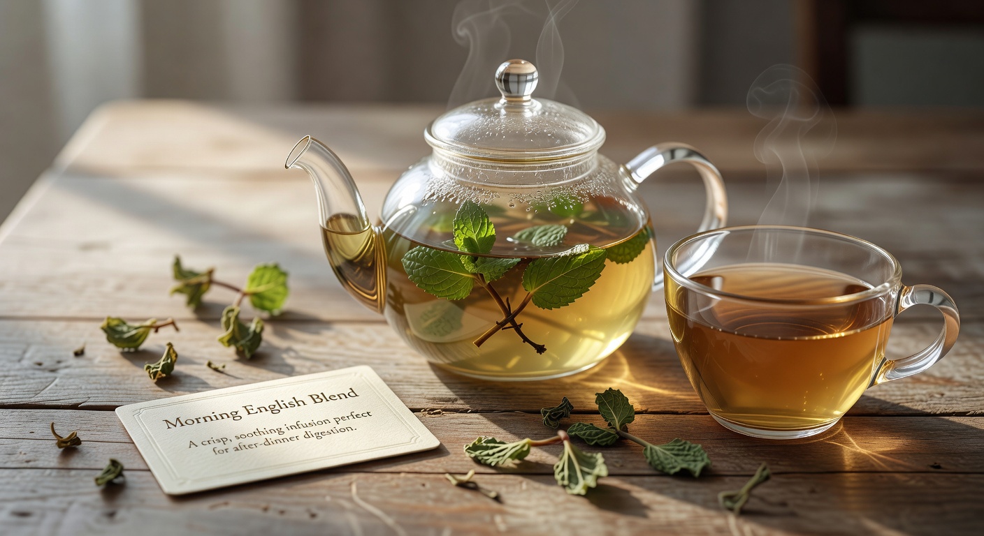 Peppermint herbal tea infusion